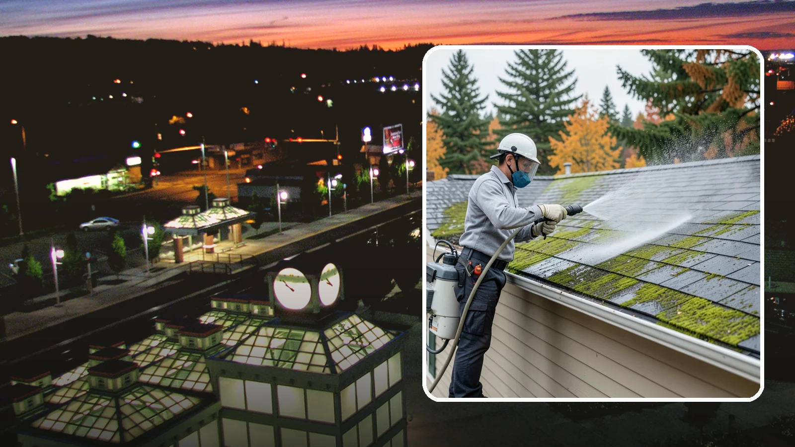 House Wash & Roof Cleaning Package in Auburn, King County, WA - We combine a full house soft wash with a roof cleaning to tackle the two biggest algae targets on your Washington home in one...