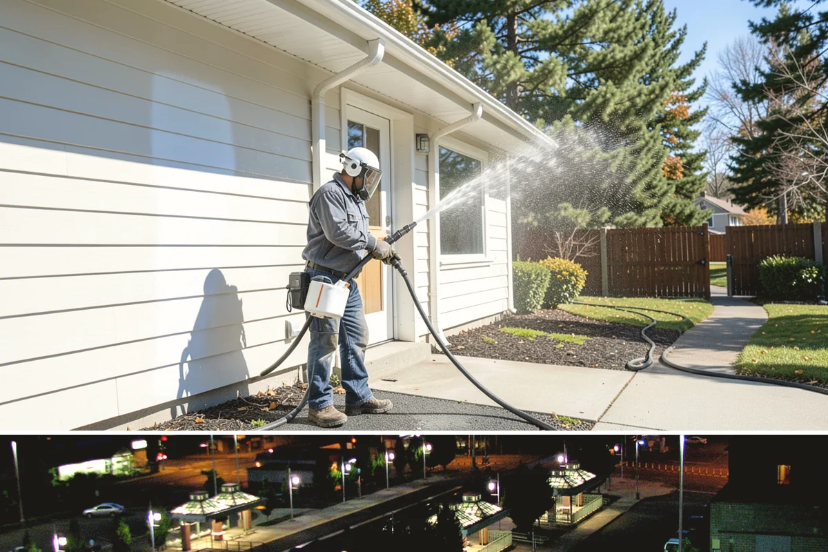 House Wash & Roof Cleaning Package in Auburn, King County, WA - Book this package in late spring or summer when a stretch of dry days lets both surfaces cure clean.