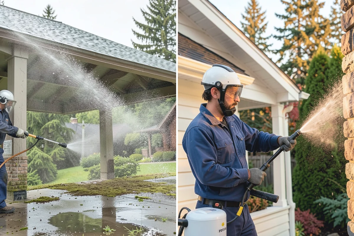 House Wash & Roof Cleaning Package in Beaux Arts Village, King County, WA - Protect landscaping and inspect roof and siding