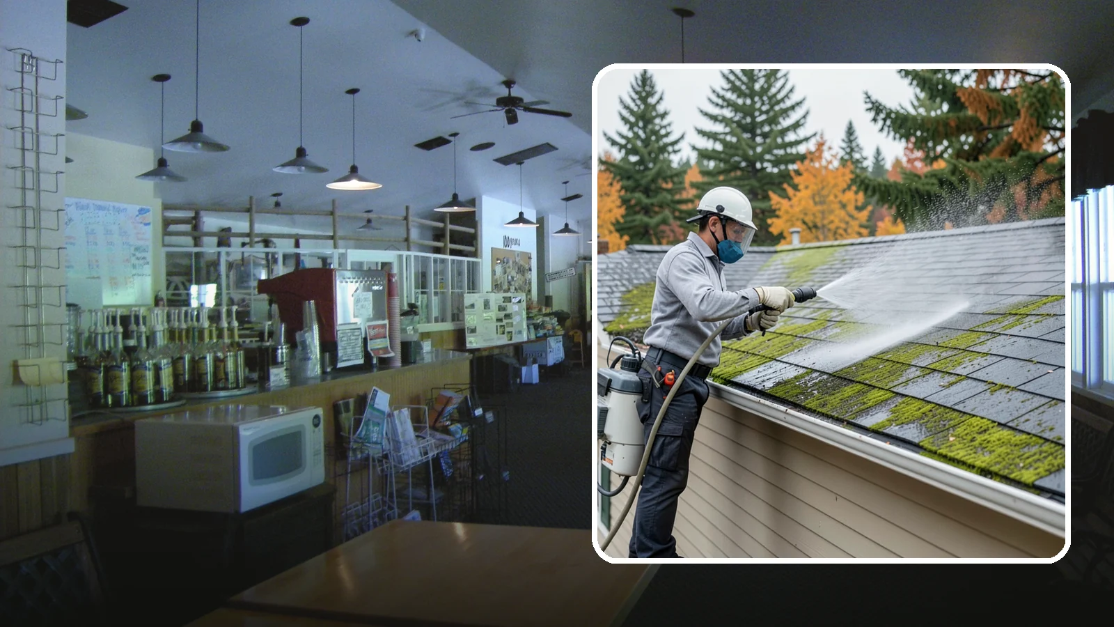 House Wash & Roof Cleaning Package in Black Diamond, King County, WA - We combine a full house soft wash with a roof cleaning to tackle the two biggest algae targets on your Washington home in one...