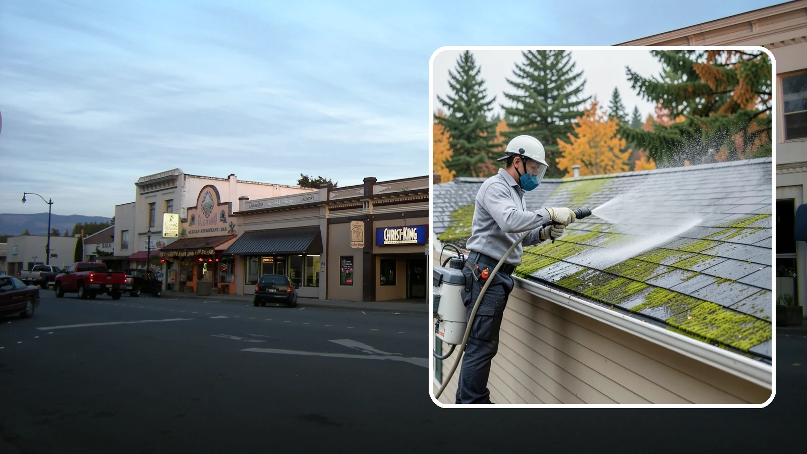 House Wash & Roof Cleaning Package in Burlington, Skagit County, WA - We combine a full house soft wash with a roof cleaning to tackle the two biggest algae targets on your Washington home in one...