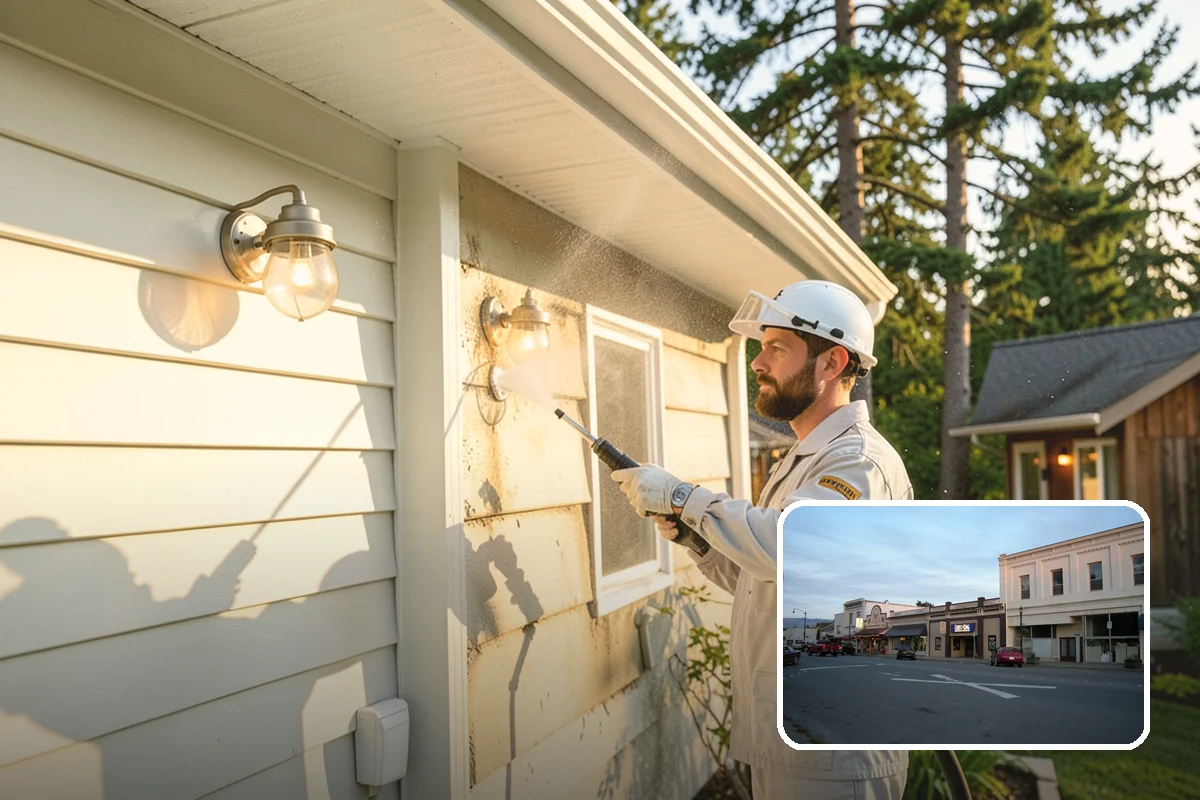 House Wash & Roof Cleaning Package in Burlington, Skagit County, WA - Addresses the two fastest-greening surfaces in one trip