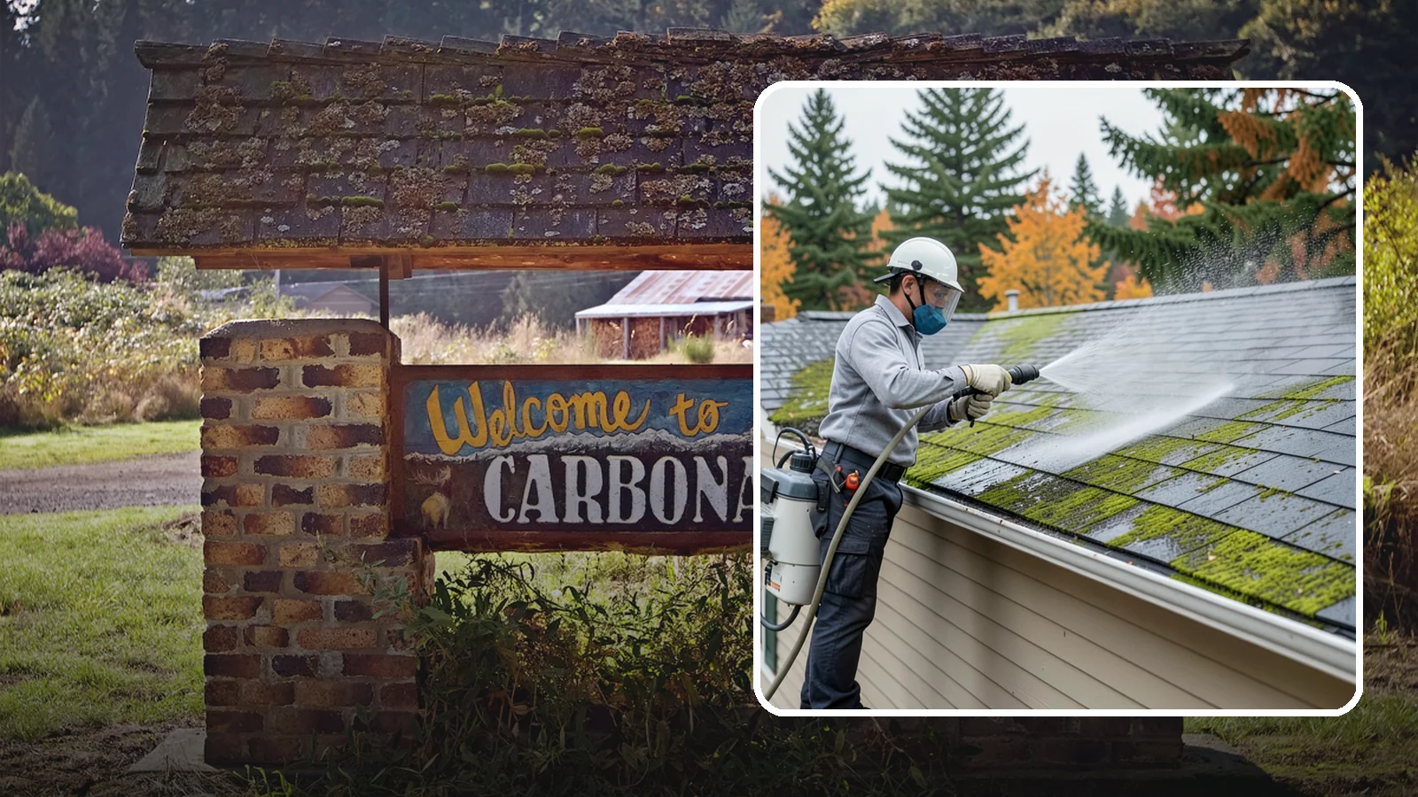 House Wash & Roof Cleaning Package in Carbonado, Pierce County, WA - We combine a full house soft wash with a roof cleaning to tackle the two biggest algae targets on your Washington home in one...