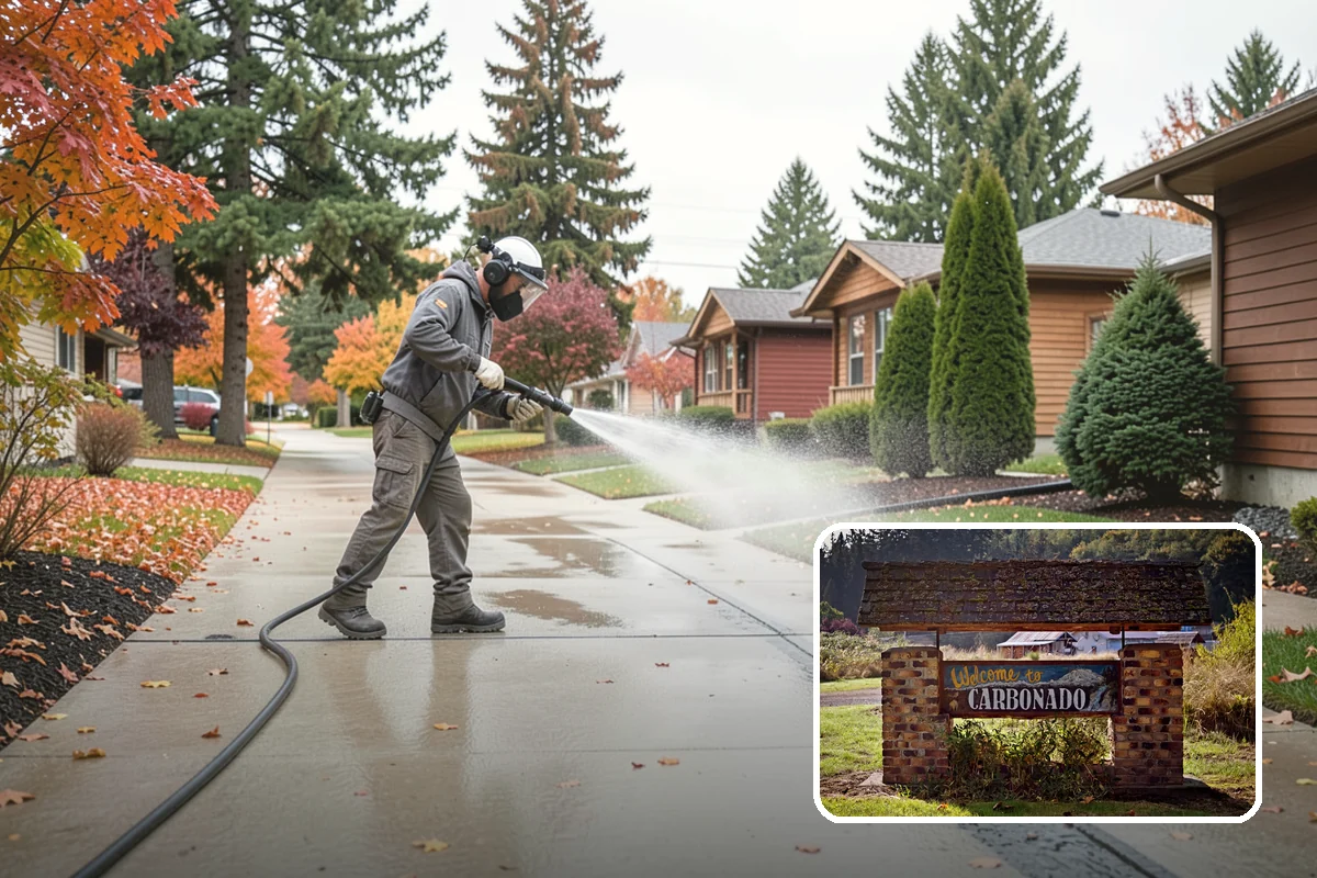 House Wash & Roof Cleaning Package in Carbonado, Pierce County, WA - Addresses the two fastest-greening surfaces in one trip