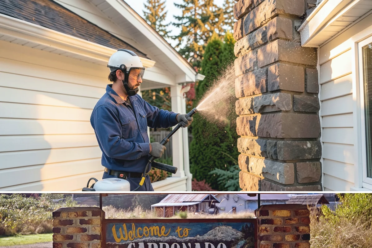 House Wash & Roof Cleaning Package in Carbonado, Pierce County, WA - Book this package in late spring or summer when a stretch of dry days lets both surfaces cure clean.