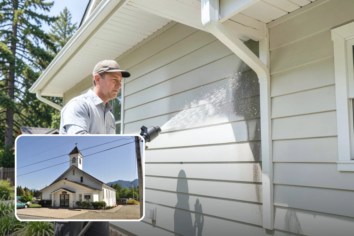 House Wash & Roof Cleaning Package in Concrete, Skagit County, WA - Addresses the two fastest-greening surfaces in one trip