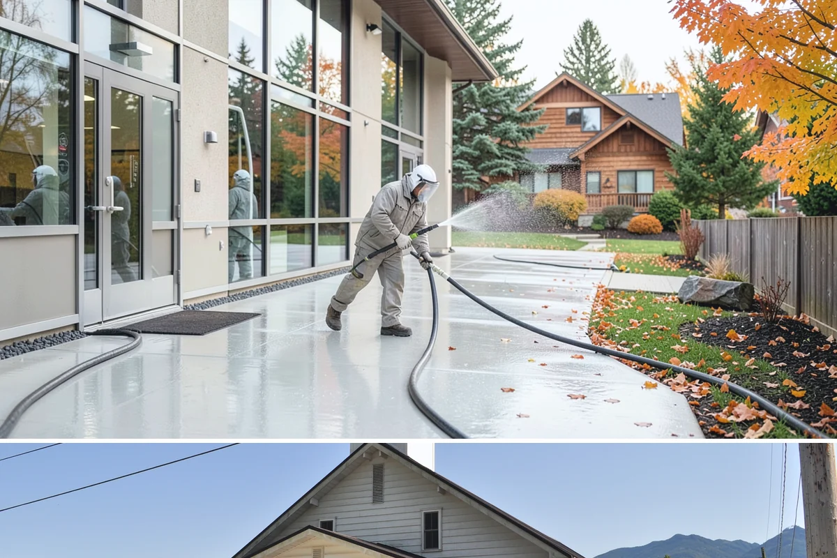 House Wash & Roof Cleaning Package in Concrete, Skagit County, WA - Book this package in late spring or summer when a stretch of dry days lets both surfaces cure clean.