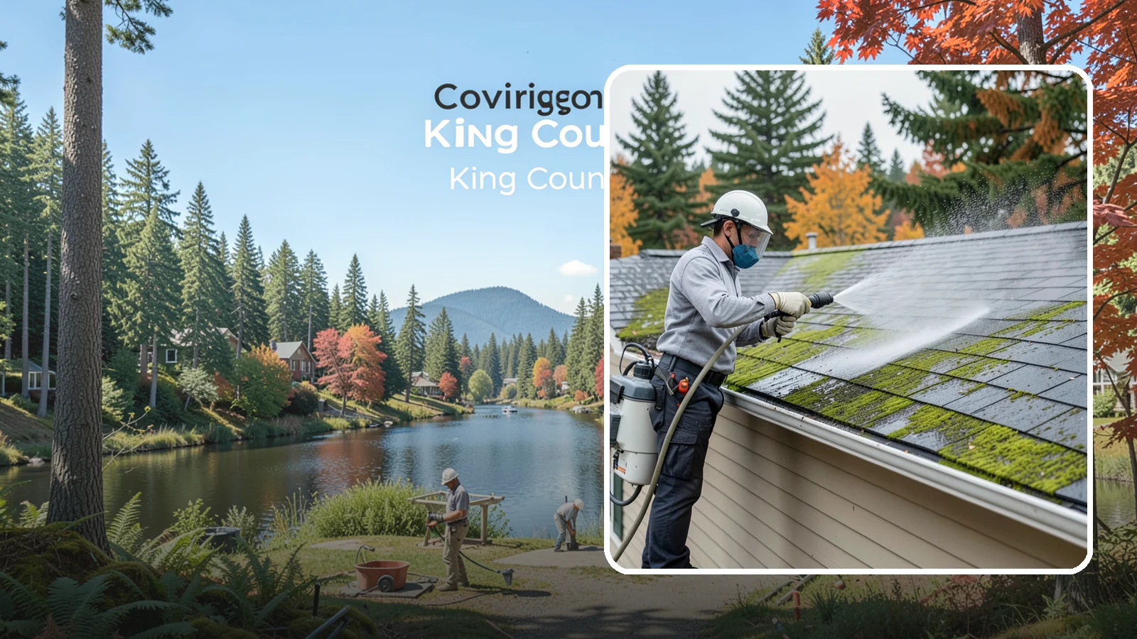 House Wash & Roof Cleaning Package in Covington, King County, WA - We combine a full house soft wash with a roof cleaning to tackle the two biggest algae targets on your Washington home in one...