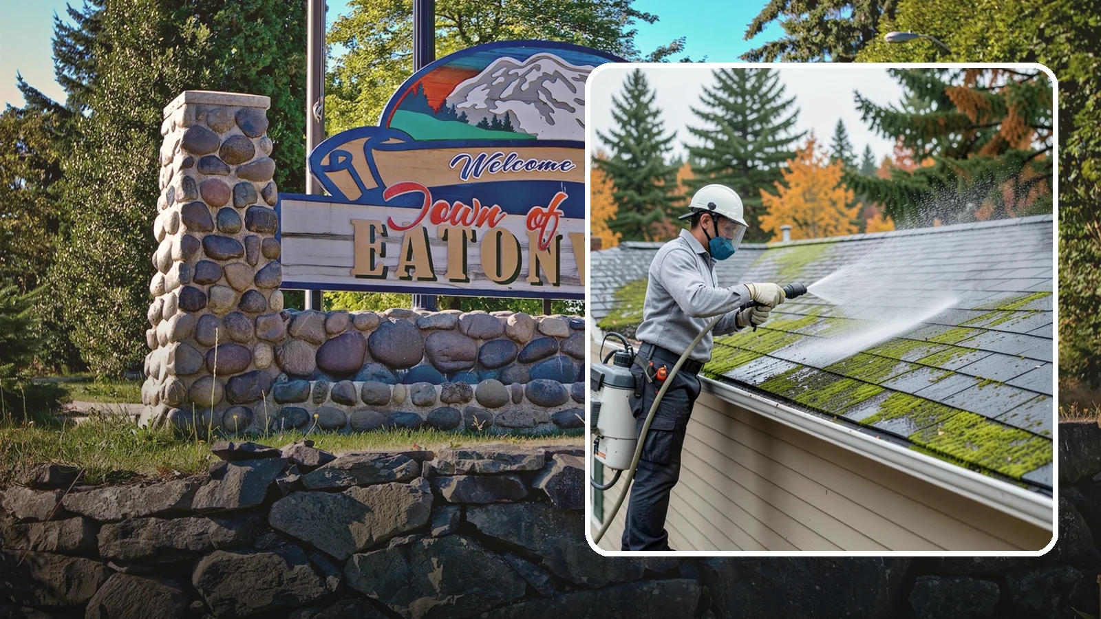 House Wash & Roof Cleaning Package in Eatonville, Pierce County, WA - We combine a full house soft wash with a roof cleaning to tackle the two biggest algae targets on your Washington home in one...