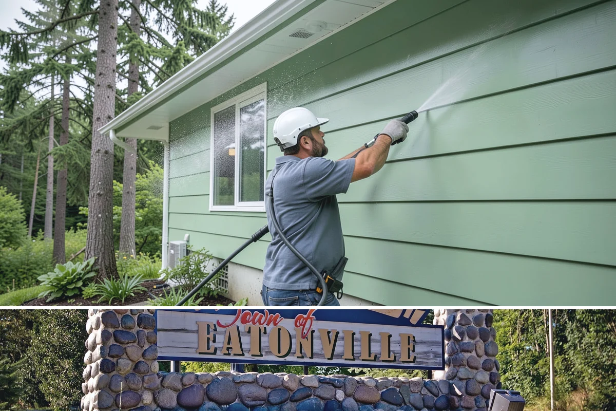 House Wash & Roof Cleaning Package in Eatonville, Pierce County, WA - Book this package in late spring or summer when a stretch of dry days lets both surfaces cure clean.