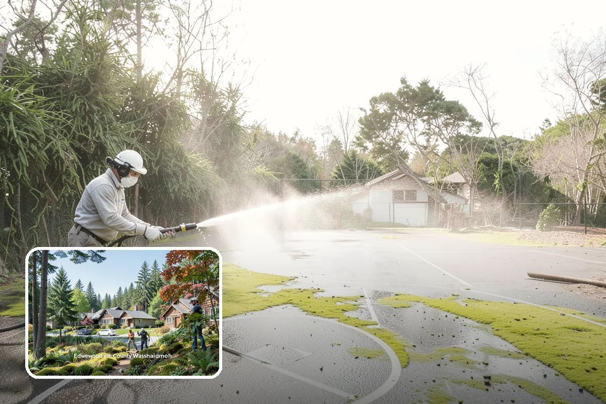 House Wash & Roof Cleaning Package in Edgewood, Pierce County, WA - Addresses the two fastest-greening surfaces in one trip