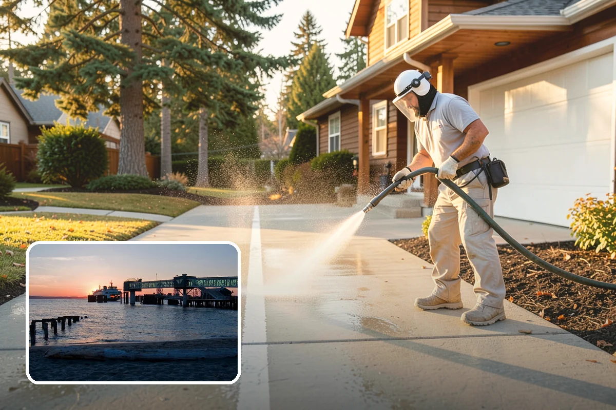 House Wash & Roof Cleaning Package in Edmonds, Snohomish County, WA - Addresses the two fastest-greening surfaces in one trip