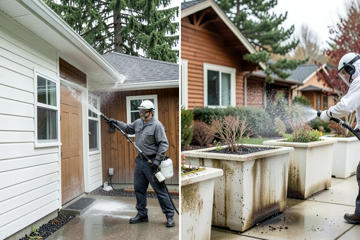 House Wash & Roof Cleaning Package in Everett, Snohomish County, WA - Protect landscaping and inspect roof and siding