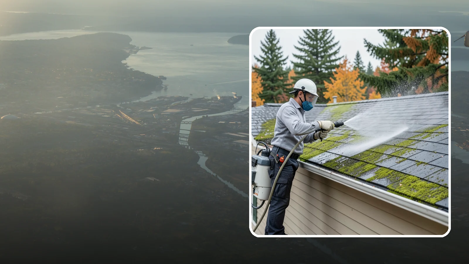 House Wash & Roof Cleaning Package in Fife, Pierce County, WA - We combine a full house soft wash with a roof cleaning to tackle the two biggest algae targets on your Washington home in one...