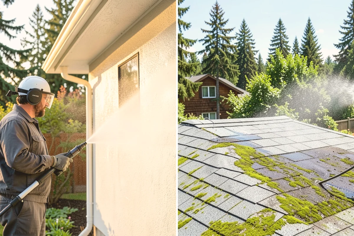 House Wash & Roof Cleaning Package in Fife, Pierce County, WA - Protect landscaping and inspect roof and siding