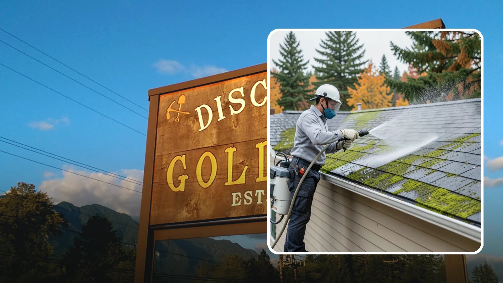 House Wash & Roof Cleaning Package in Gold Bar, Snohomish County, WA - We combine a full house soft wash with a roof cleaning to tackle the two biggest algae targets on your Washington home in one...