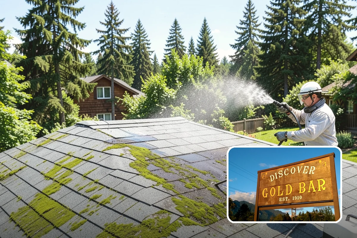 House Wash & Roof Cleaning Package in Gold Bar, Snohomish County, WA - Addresses the two fastest-greening surfaces in one trip