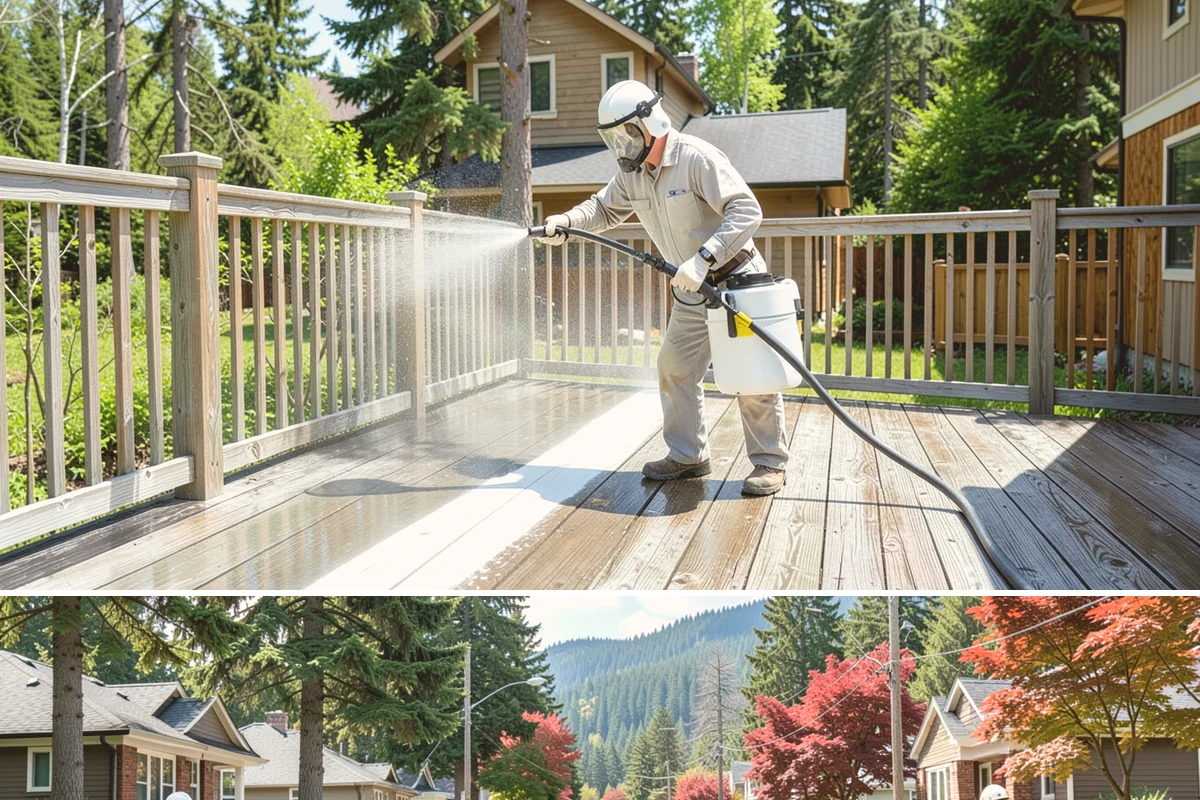 House Wash & Roof Cleaning Package in Hunts Point, King County, WA - Book this package in late spring or summer when a stretch of dry days lets both surfaces cure clean.