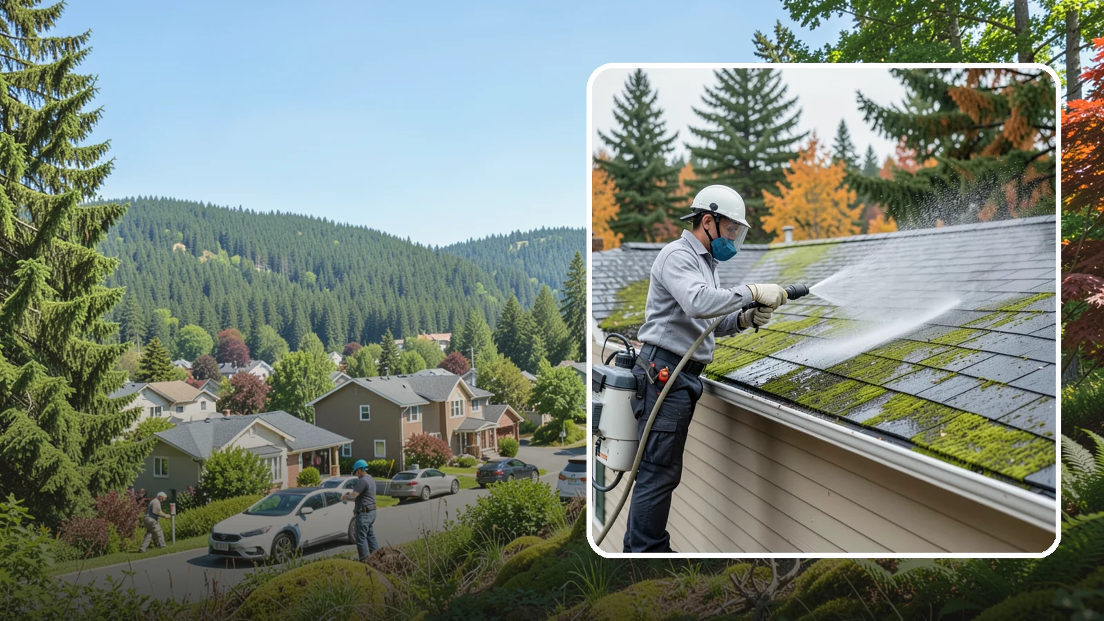 House Wash & Roof Cleaning Package in Index, Snohomish County, WA - We combine a full house soft wash with a roof cleaning to tackle the two biggest algae targets on your Washington home in one...