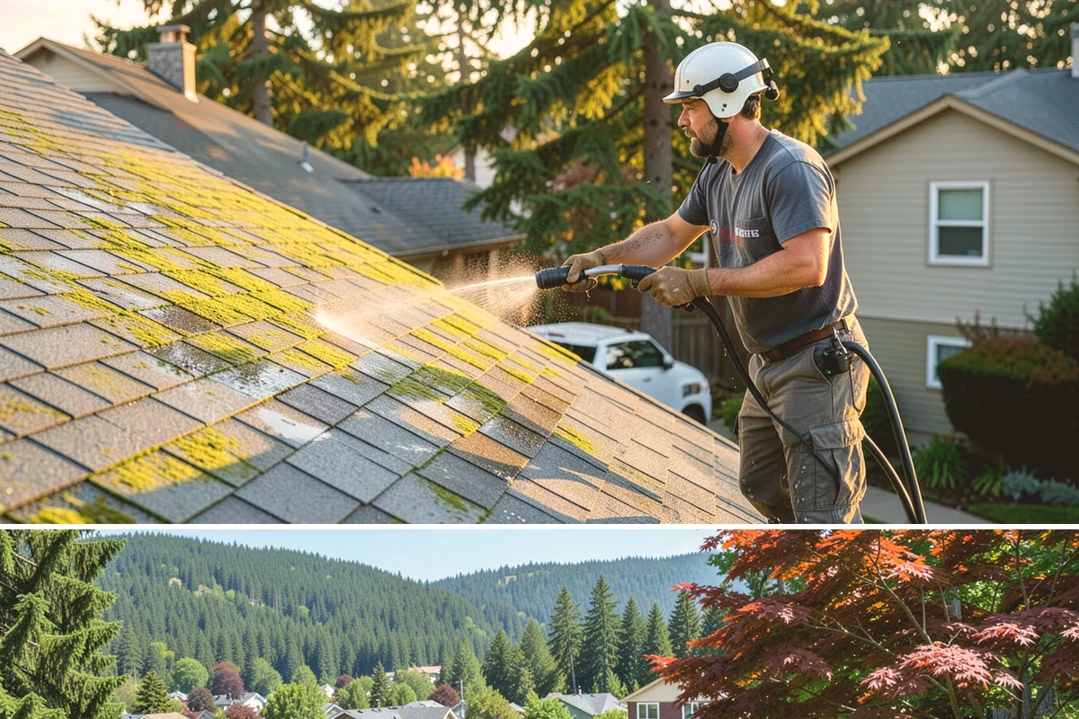 House Wash & Roof Cleaning Package in Index, Snohomish County, WA - Book this package in late spring or summer when a stretch of dry days lets both surfaces cure clean.