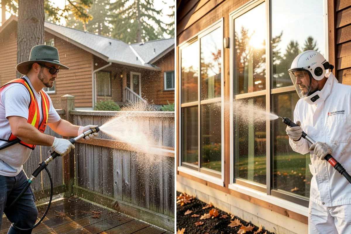 House Wash & Roof Cleaning Package in Kenmore, King County, WA - Protect landscaping and inspect roof and siding