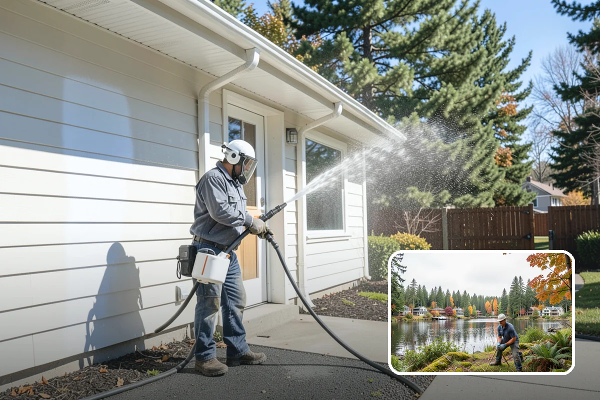 House Wash & Roof Cleaning Package in La Conner, Skagit County, WA - Addresses the two fastest-greening surfaces in one trip