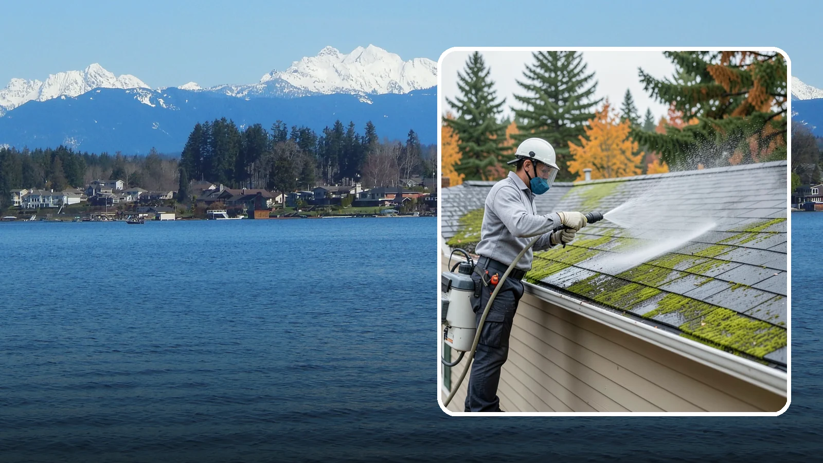 House Wash & Roof Cleaning Package in Lake Stevens, Snohomish County, WA - We combine a full house soft wash with a roof cleaning to tackle the two biggest algae targets on your Washington home in one...