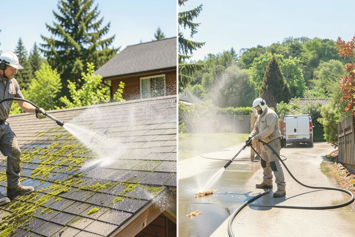 House Wash & Roof Cleaning Package in Langley, Island County, WA - Protect landscaping and inspect roof and siding