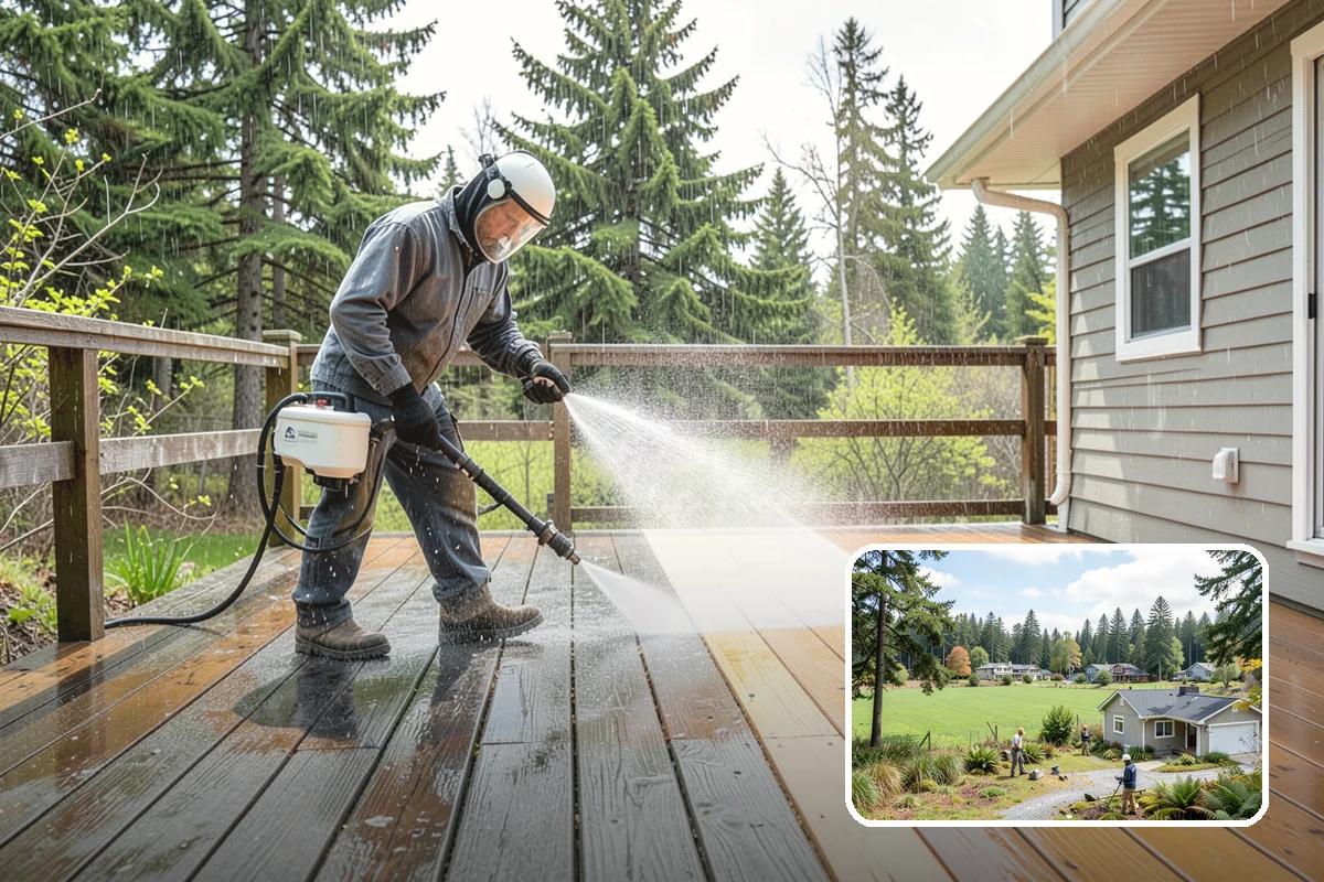 House Wash & Roof Cleaning Package in Lyman, Skagit County, WA - Addresses the two fastest-greening surfaces in one trip
