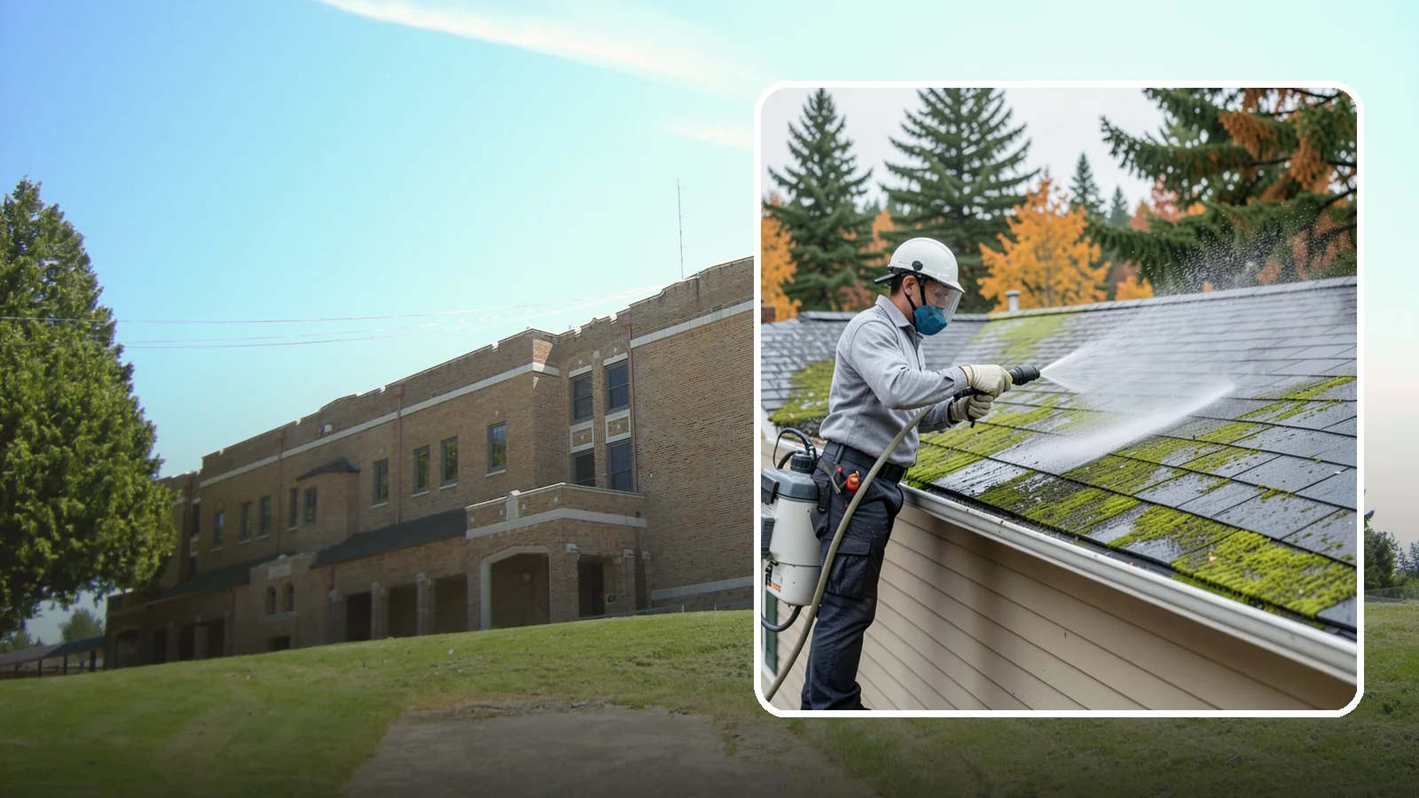 House Wash & Roof Cleaning Package in Maple Valley, King County, WA - We combine a full house soft wash with a roof cleaning to tackle the two biggest algae targets on your Washington home in one...