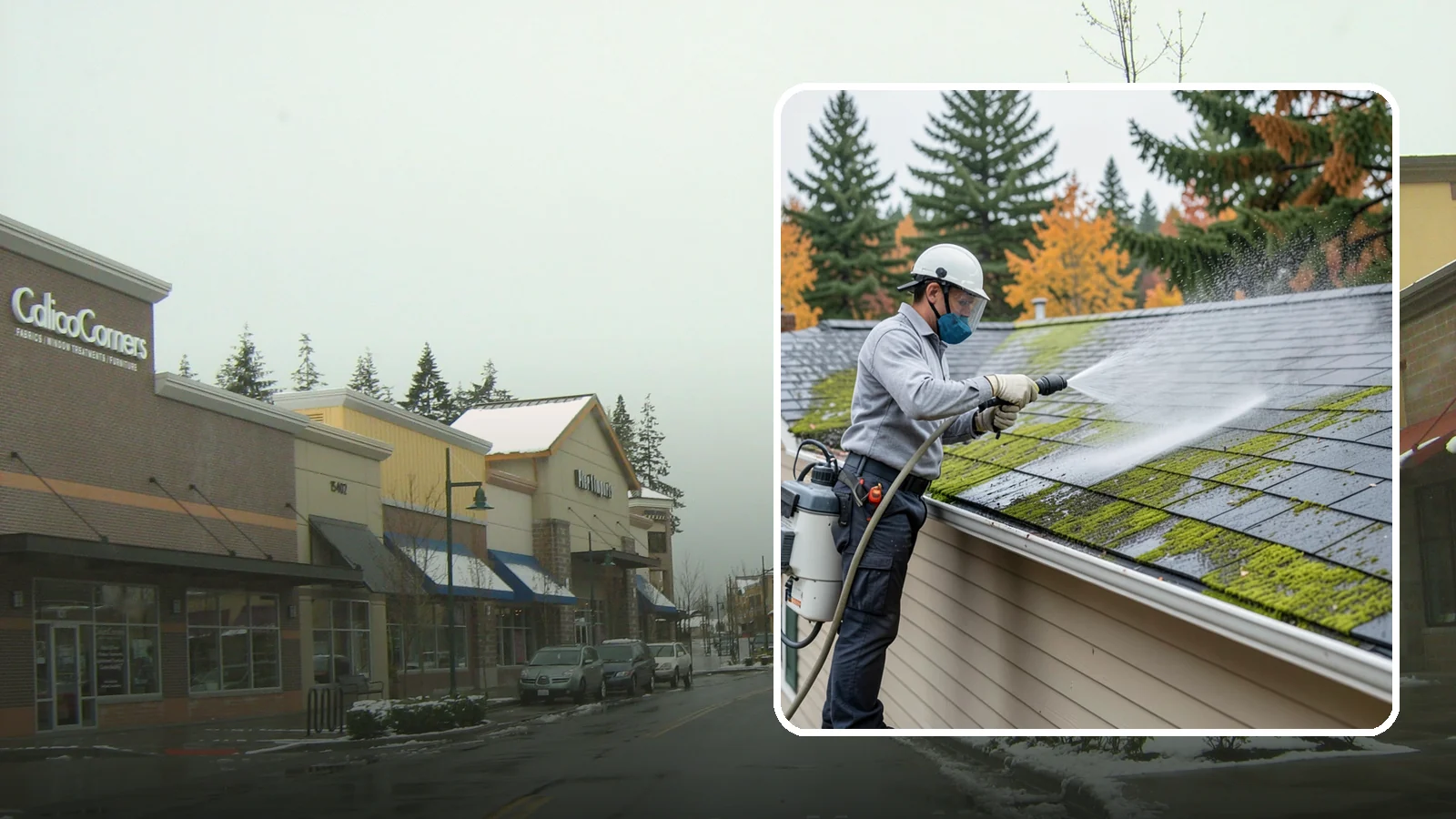 House Wash & Roof Cleaning Package in Mill Creek, Snohomish County, WA - We combine a full house soft wash with a roof cleaning to tackle the two biggest algae targets on your Washington home in one...