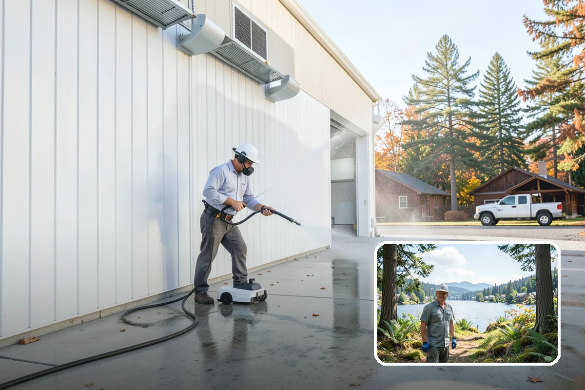House Wash & Roof Cleaning Package in Milton, King County, WA - Addresses the two fastest-greening surfaces in one trip