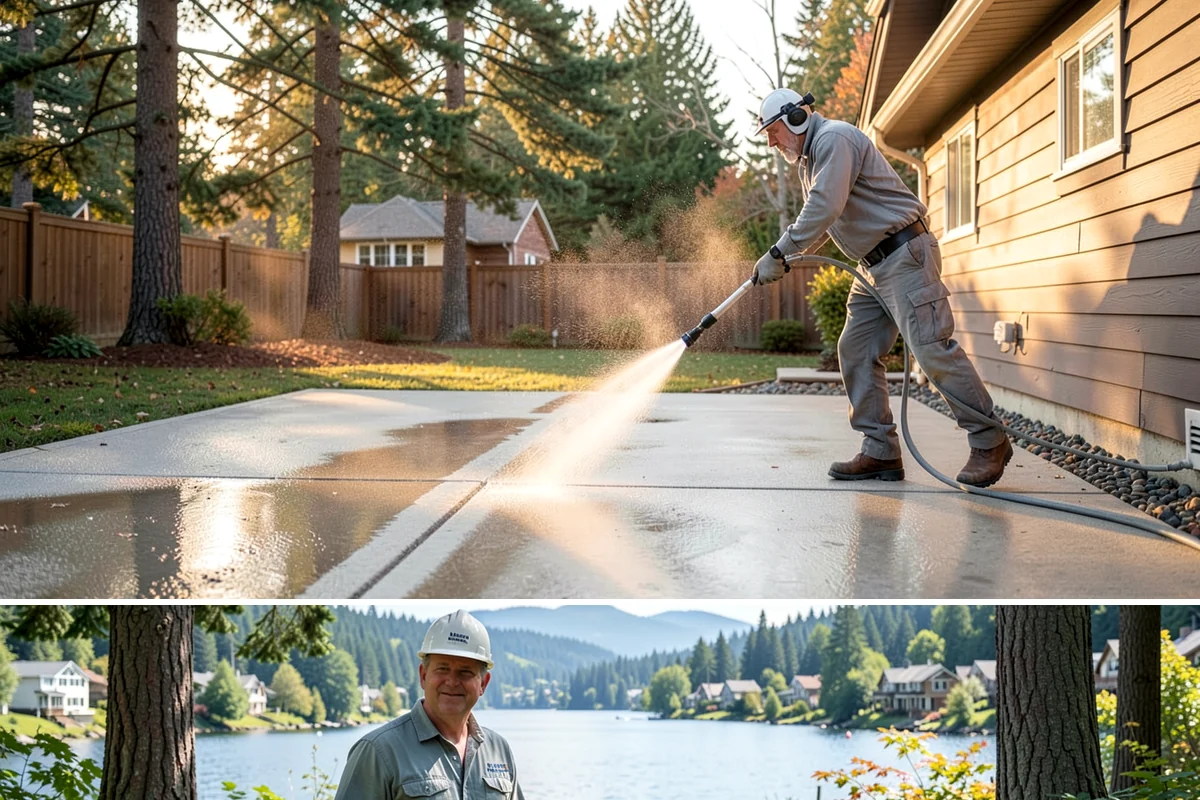 House Wash & Roof Cleaning Package in Milton, King County, WA - Book this package in late spring or summer when a stretch of dry days lets both surfaces cure clean.