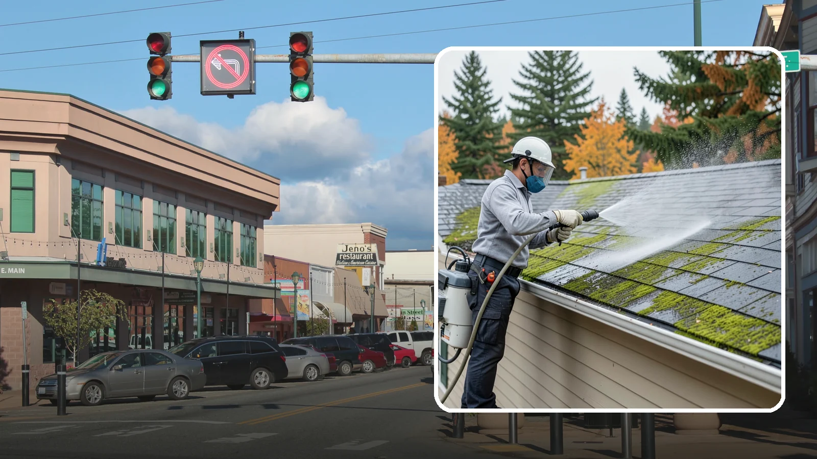 House Wash & Roof Cleaning Package in Monroe, Snohomish County, WA - We combine a full house soft wash with a roof cleaning to tackle the two biggest algae targets on your Washington home in one...