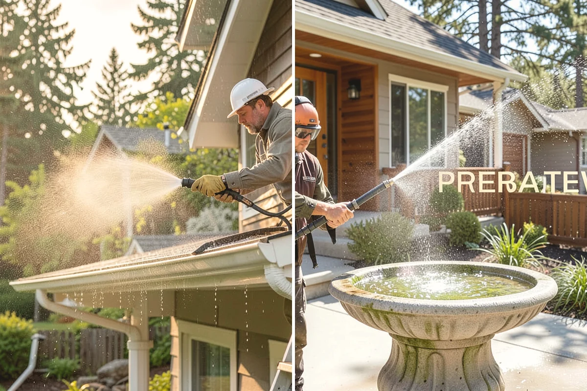 House Wash & Roof Cleaning Package in Mountlake Terrace, Snohomish County, WA - Protect landscaping and inspect roof and siding