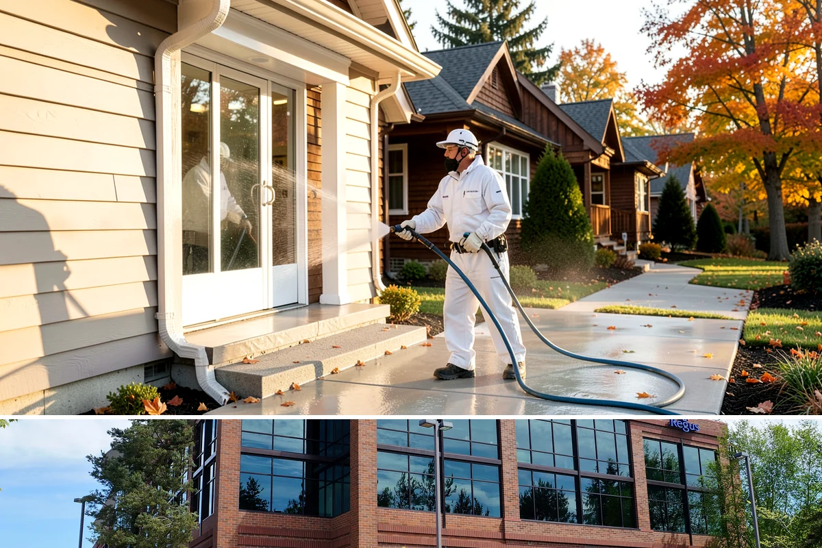 House Wash & Roof Cleaning Package in Mountlake Terrace, Snohomish County, WA - Book this package in late spring or summer when a stretch of dry days lets both surfaces cure clean.