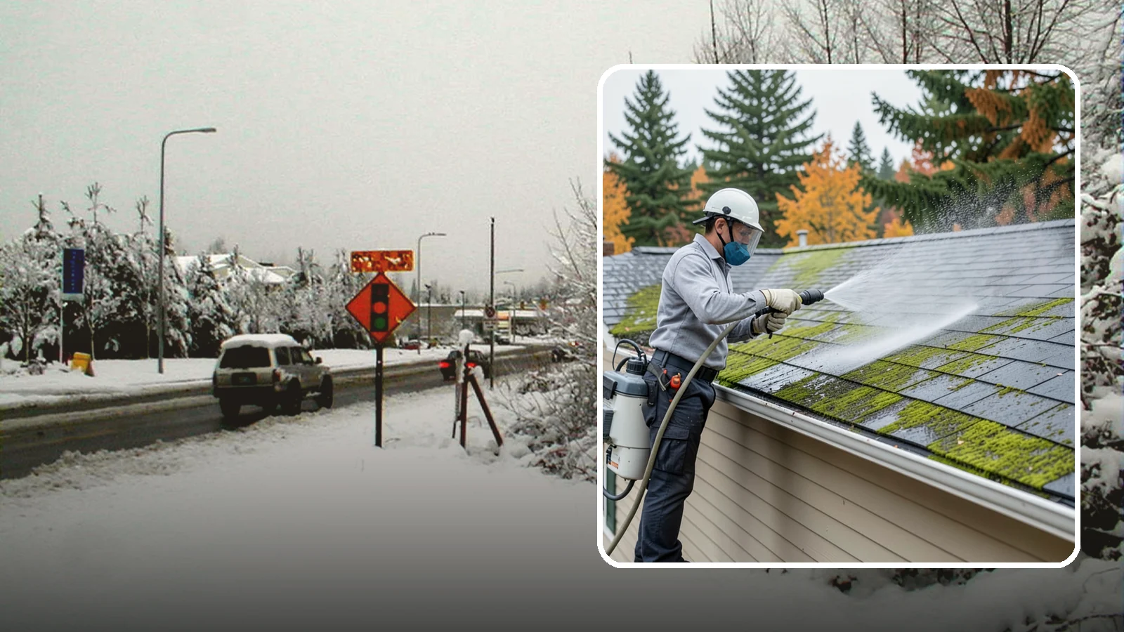 House Wash & Roof Cleaning Package in Newcastle, King County, WA - We combine a full house soft wash with a roof cleaning to tackle the two biggest algae targets on your Washington home in one...