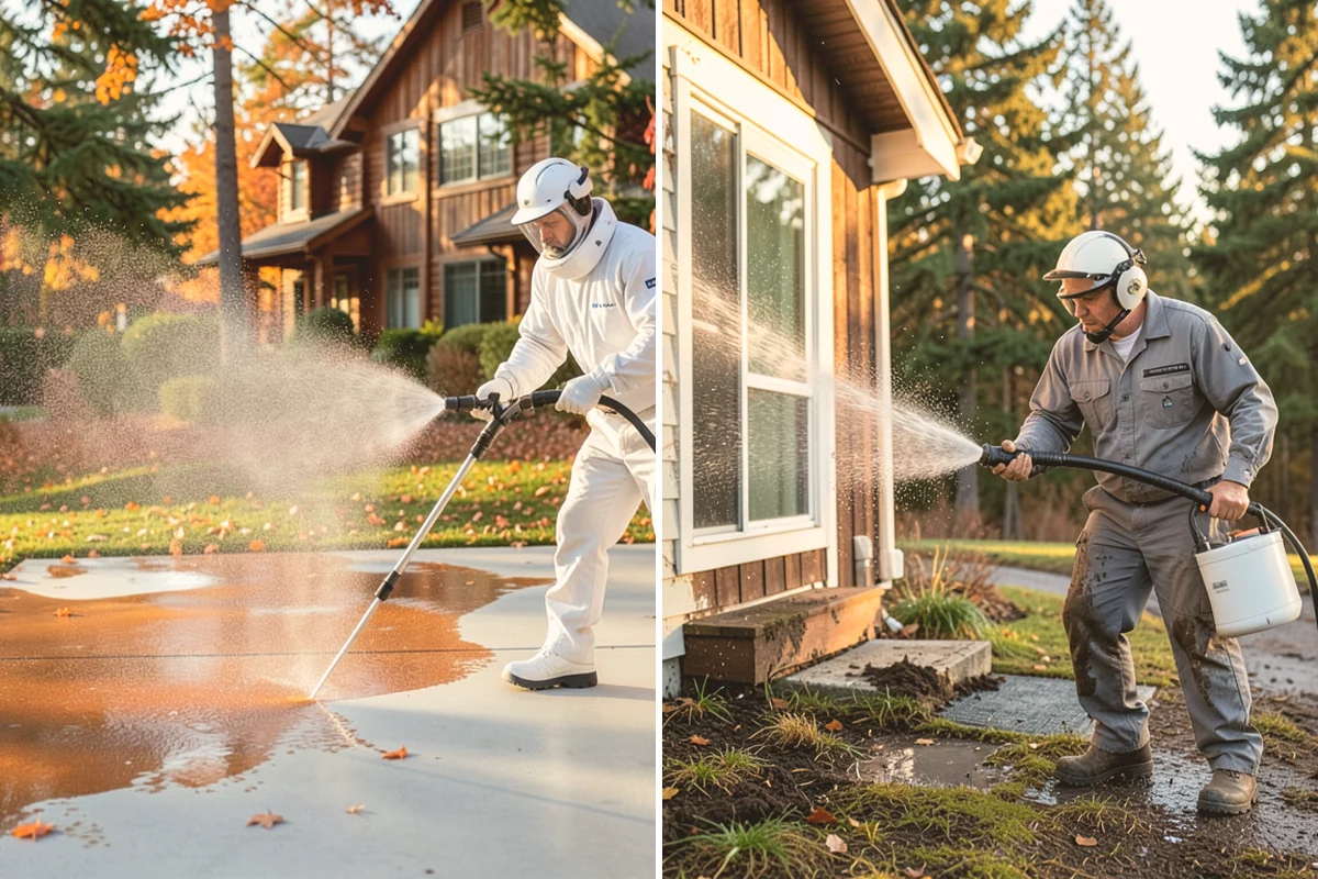 House Wash & Roof Cleaning Package in Newcastle, King County, WA - Protect landscaping and inspect roof and siding