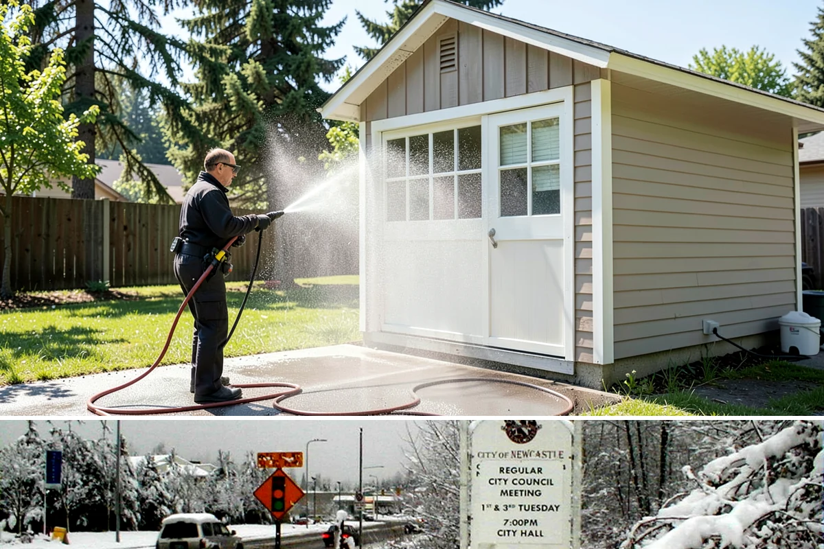 House Wash & Roof Cleaning Package in Newcastle, King County, WA - Book this package in late spring or summer when a stretch of dry days lets both surfaces cure clean.