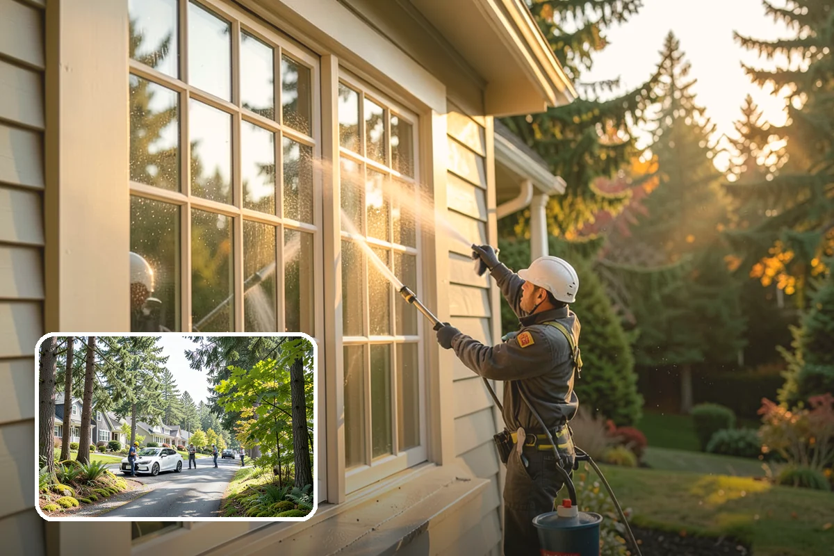 House Wash & Roof Cleaning Package in Normandy Park, King County, WA - Addresses the two fastest-greening surfaces in one trip