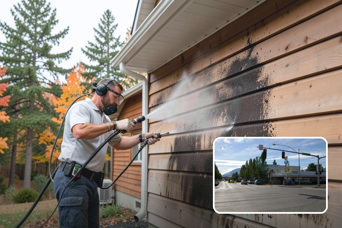 House Wash & Roof Cleaning Package in North Bend, King County, WA - Addresses the two fastest-greening surfaces in one trip