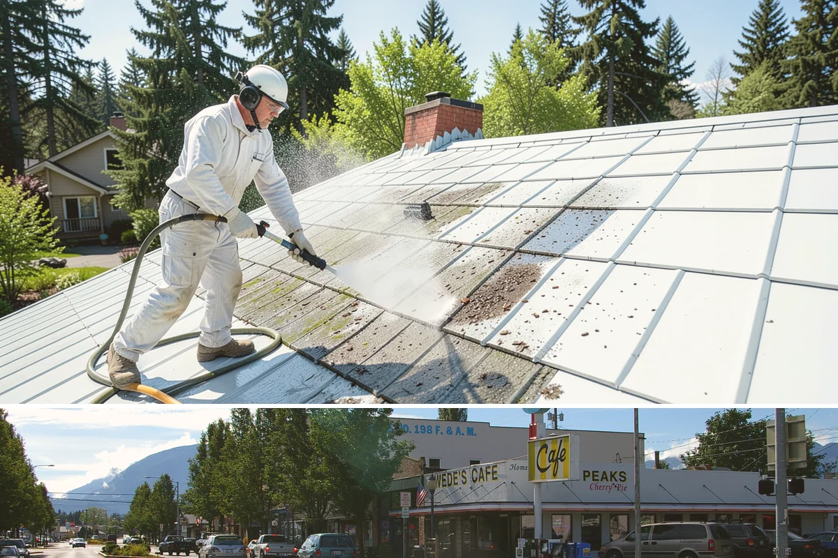 House Wash & Roof Cleaning Package in North Bend, King County, WA - Book this package in late spring or summer when a stretch of dry days lets both surfaces cure clean.