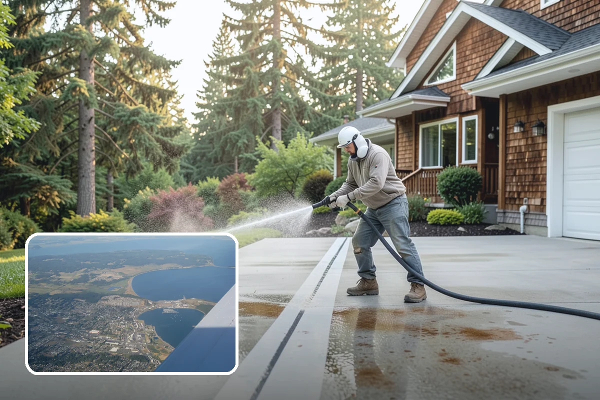 House Wash & Roof Cleaning Package in Oak Harbor, Island County, WA - Addresses the two fastest-greening surfaces in one trip