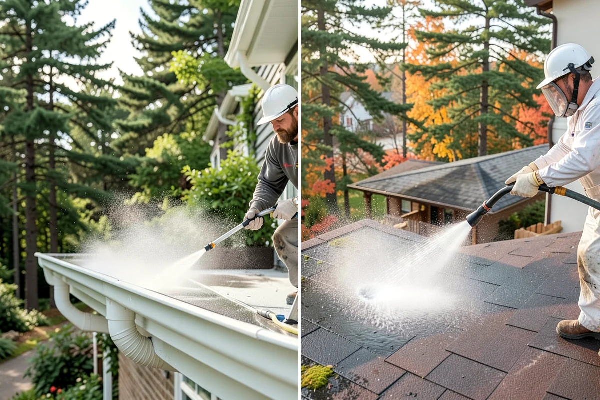 House Wash & Roof Cleaning Package in Pacific, King County, WA - Protect landscaping and inspect roof and siding