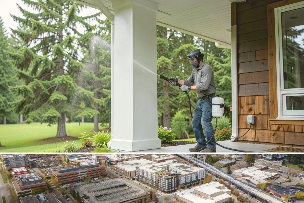 House Wash & Roof Cleaning Package in Redmond, King County, WA - Book this package in late spring or summer when a stretch of dry days lets both surfaces cure clean.