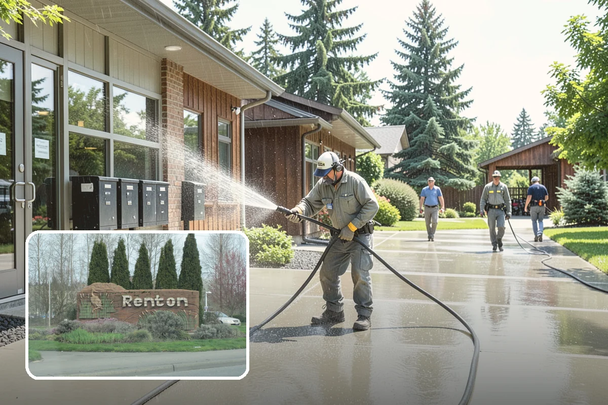 House Wash & Roof Cleaning Package in Renton, King County, WA - Addresses the two fastest-greening surfaces in one trip