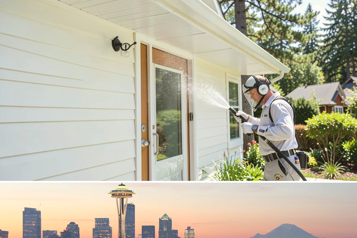 House Wash & Roof Cleaning Package in Seattle, King County, WA - Book this package in late spring or summer when a stretch of dry days lets both surfaces cure clean.