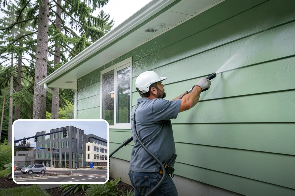 House Wash & Roof Cleaning Package in Shoreline, King County, WA - Addresses the two fastest-greening surfaces in one trip