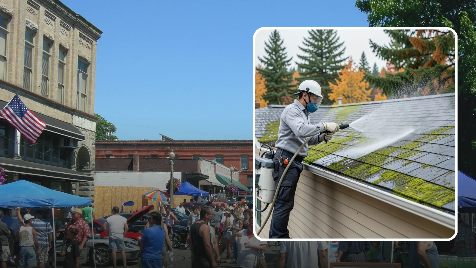 House Wash & Roof Cleaning Package in Snohomish, Snohomish County, WA - We combine a full house soft wash with a roof cleaning to tackle the two biggest algae targets on your Washington home in one...