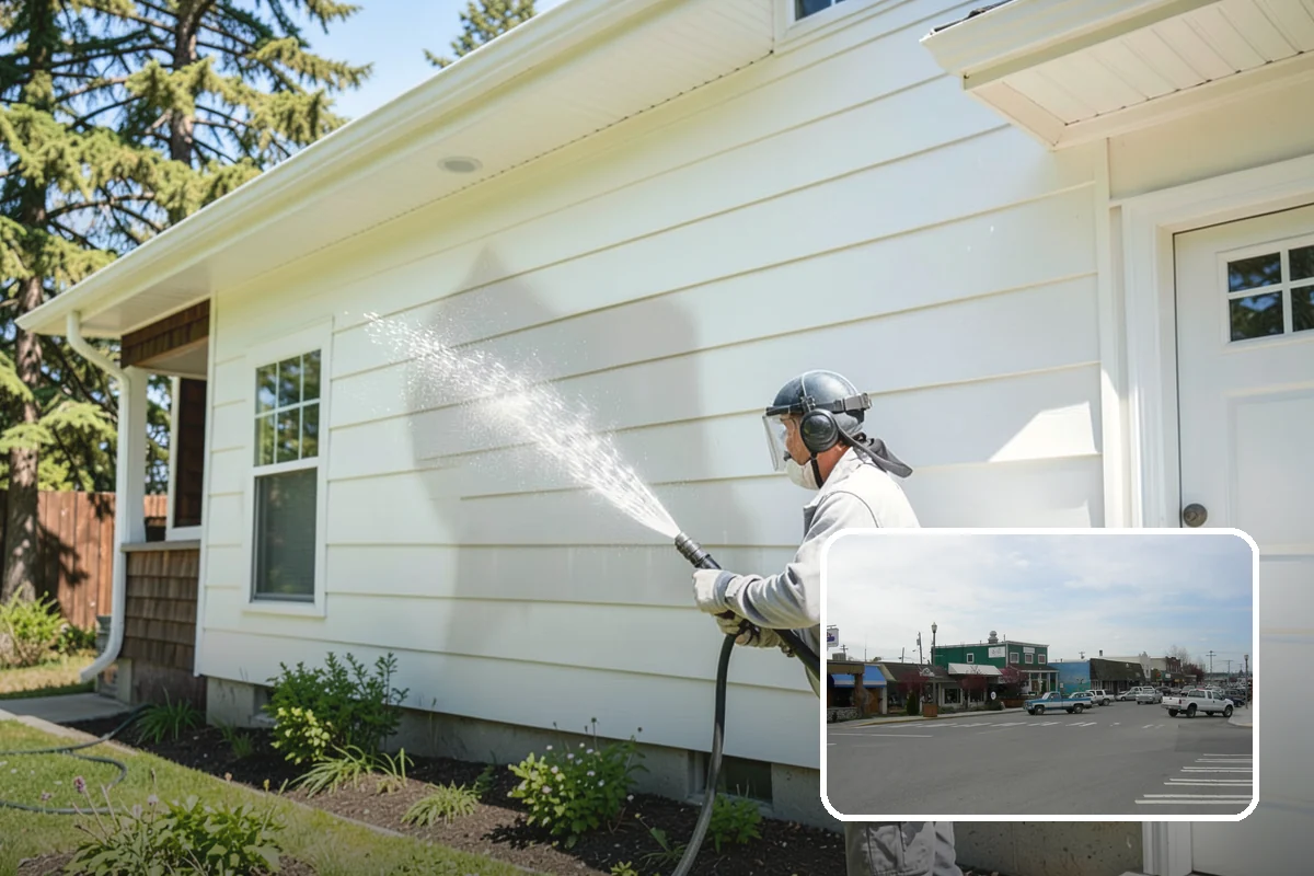 House Wash & Roof Cleaning Package in Stanwood, Snohomish County, WA - Addresses the two fastest-greening surfaces in one trip